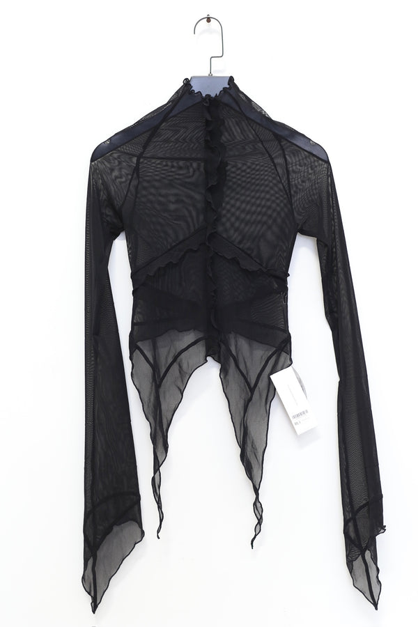 RUI mesh long-sleeved top RSS24WV05 Onyx black